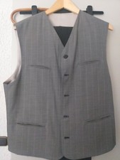 Herren Weste 48 Grau kariert Sehr Besonders für Anzug Jeans Neuwertig