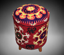 Vintage orient Suzani Hocker Stuhl Sitzhocker Sitzkissen cushion Stool Pouf 23A
