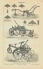Kultivator Pflug Grubber Acker Landwirtschaft Egge Stahlrahmen Original 1902 M5