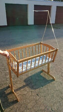 VINTAGE HOLZ BABY WIEGE 70er J. OLDSCHOOL SCHAUKEL KINDERWIEGE Detmold