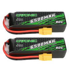 2X Ovonic 11.1V 6500mAh 80C 3S