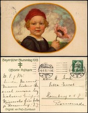 .Bayern Bayeriſcher Blumentag, Prof.v.Zumbusch Bild-Ganzsache 1913