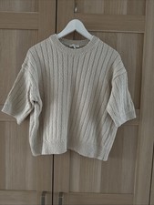 Damen OPUS Kurzarm Pullover Gr. 40 Beige Neu Top