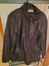 Herren Männer Jacke schwarz Kunstleder mit heraustrennbarem Pelz-Imitatkragen