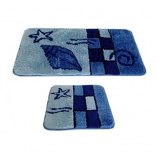 Badematten-Set 2-teilig Teppich | Badvorleger WC-Vorleger mit/ohne U-Ausschnitt