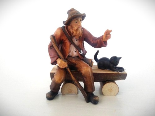 Hirte sitzend mit katze auf - hirte,