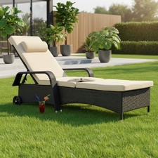 Rattan loungeliege verstellbar - rattan,