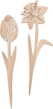 VBS Holz-Stecker Blumen Tulpe und Narzisse 28cm und 28,5cm Stärke 0,4mm Frühling
