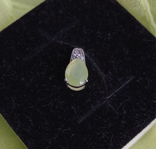 Brasilianischer Grüner Opal Silberanhänger /  (Mit Zertifikat)