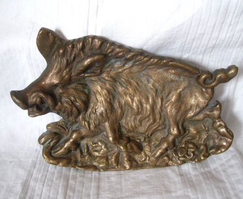 Bronze wildschwein teller - bronze,