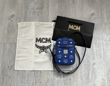 MCM Mini Crossbody Bag Visetos in Surf the Web (blau/weiß)