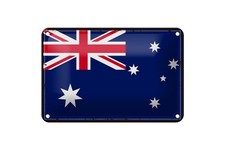 mrdeco Metall Schild 12x18cm gewölbt Australien Retro Flag Australia Schild