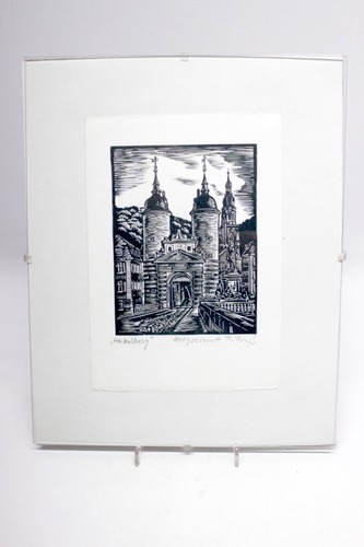 Holzschnitt heidelberg rudolf - holzschnitt,