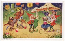 Künstler-AK Fritz Baumgarten, Dideldideltänzchen, Zwerge tanzen, Frosch, Maus