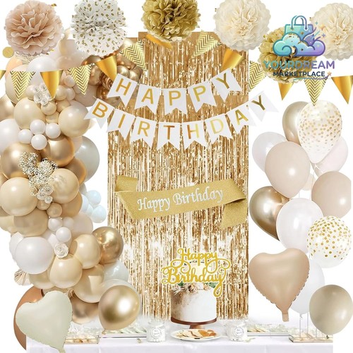 Geburtstagsdeko gold beige - geburtstagsdeko,