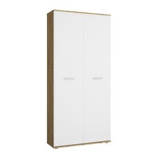 Garderobenschrank Schuhschrank 2 Türen Artisan Eiche Dekor Weiß 90 x 195 cm