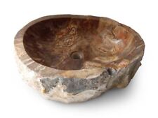 Waschbecken aus Versteinertem Holz – Naturstein Unikat 52 cm RBS1267