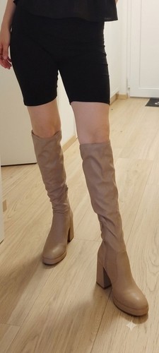 Elegante beige stiefel mit - stiefel,