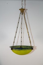 Original Art Deco Deckenlampe Pate de Verre,  Frankreich um 1930.