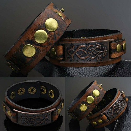 Armband echtleder braun - -,