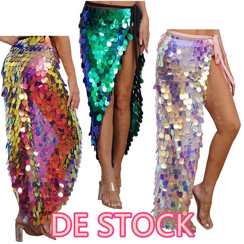 Damen pailletten rocks lang - rocks,