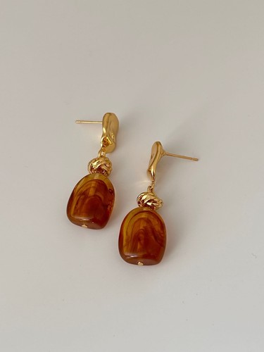 Cognac farbe harz ohrringe - farbe,