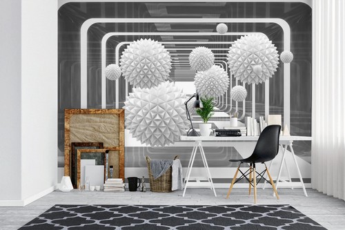 Weiße blumen kugel - 3d,