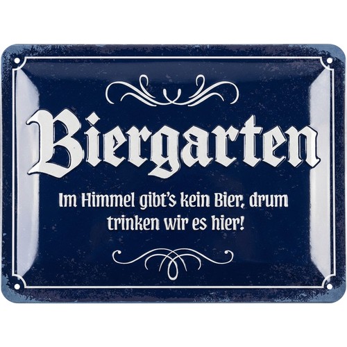 Retro blechschild biergarten - retro,