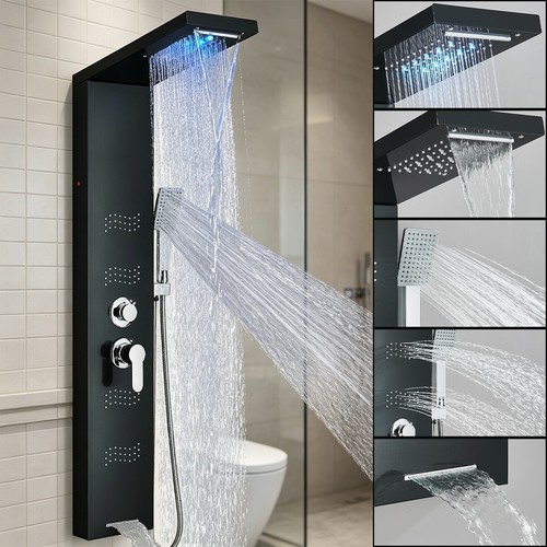 Schwarz duschpaneel led - schwarz,