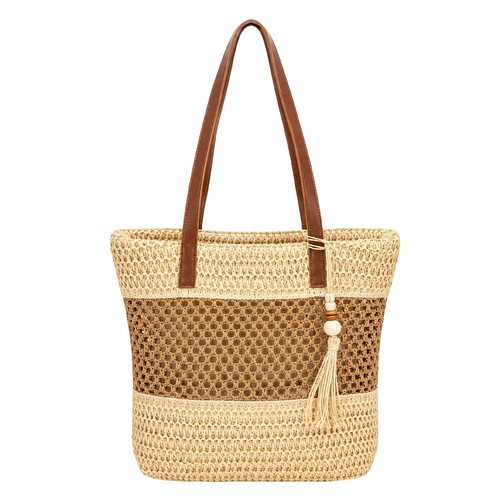 Damen strohtasche mit quasten - strohtasche,