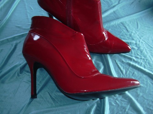 Stiefeletten lackleder rot - lackleder,