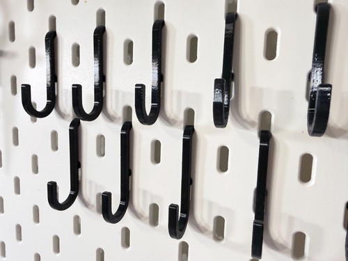 10x lochwand haken schwarz - haken,