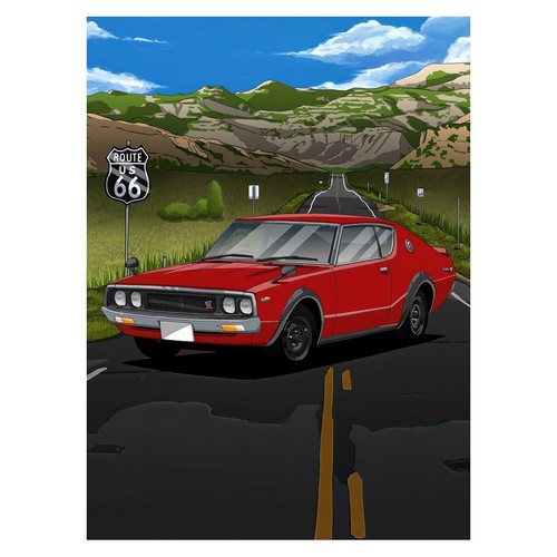 Rotes auto route - rotes, 66