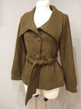 Jacke Vintage Boho Hippie h&m grün großer Kragen Gr. 34 XS Herbst Winter