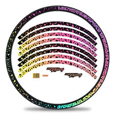 MTB Bike Fahrrad Felgen Aufkleber Set Hologramm Silber Glanz 27-29 Zoll RX030