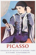 Pablo Picasso - Plakat - Harlekin mit Spiegel, 1971, 76 x 50 cm
