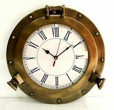 12 Zoll Antike Marine Messing Schiff Bullaugenuhr Maritim Wanduhr Wohndeko