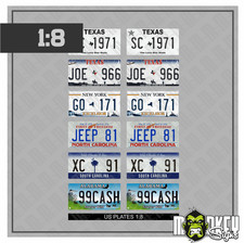 Kennzeichen Set USA 1:8 US