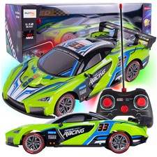 MalPlay Ferngesteuertes Rc Auto 1:12 Spielzeug Rennwagen 2.7 Ghz Led Grün