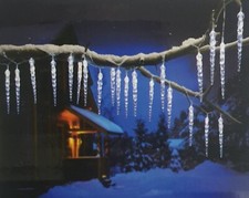 40 Eiszapfen LED Lichterkette IP44 innen und außen 12m 40 weiße Led Netzbetrieb