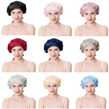 Damen Maulbeerseide Schlaf Haar Mütze Pflege Satin Schlafhaube Nacht Cap