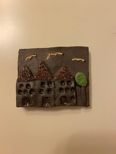 Wanddeko keramik häuser - keramik,