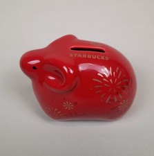 Original Starbucks Coffee Sparschwein chinesisches Neujahr 2014 Spardose in rot