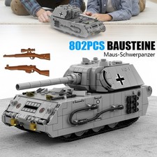 Maus Panzer Militär Bausteine 802+ Teile WW2 Modellbausatz Klemmbausteine Bauset