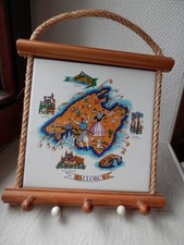 Seltenes Souvenier von Mallorca Schlüsselbrett mit Motivfliese Vintage