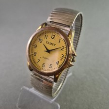 Charmante Damen Uhr ERMEX mit gelbem Zifferblatt und Flexband