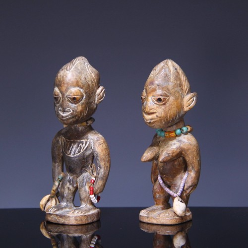Pair yoruba carved ere - pair,