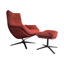 COR Drehsessel Cordia Lounge Stoff 80 8189 Rostrot Rot Fußkreuzgestell Lack 