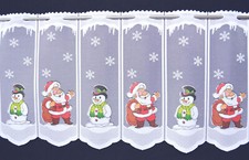 Weihnachtsgardine 8 Breiten Scheibengardine Küchengardine Schneemann Neu