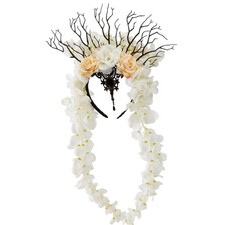 Unique Twig Headband Gothic Skull Tassels Headwear Horn Halloween Party Toy